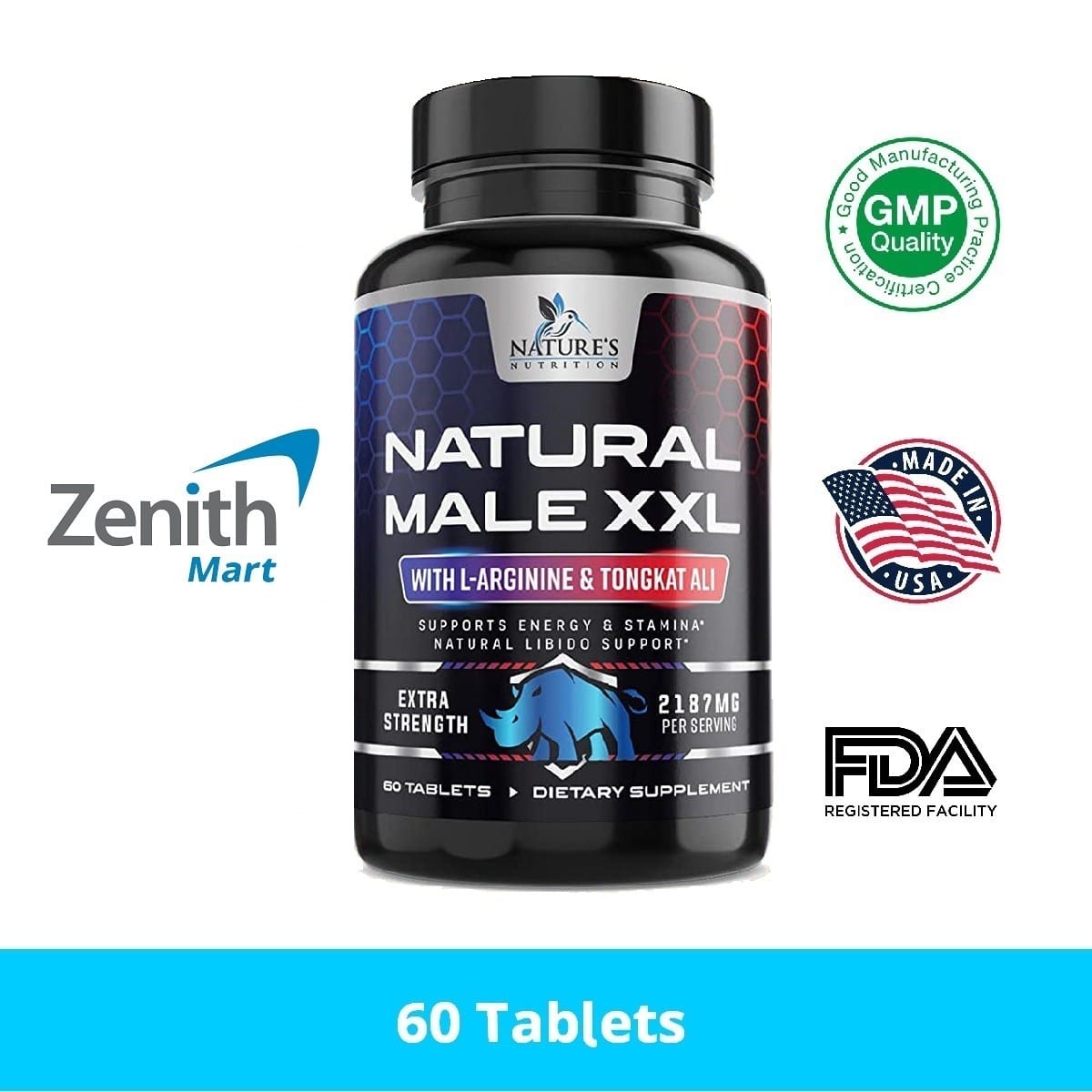 Nature’s Nutrition Natural Male XXL for Stamina, Libido & Endurance