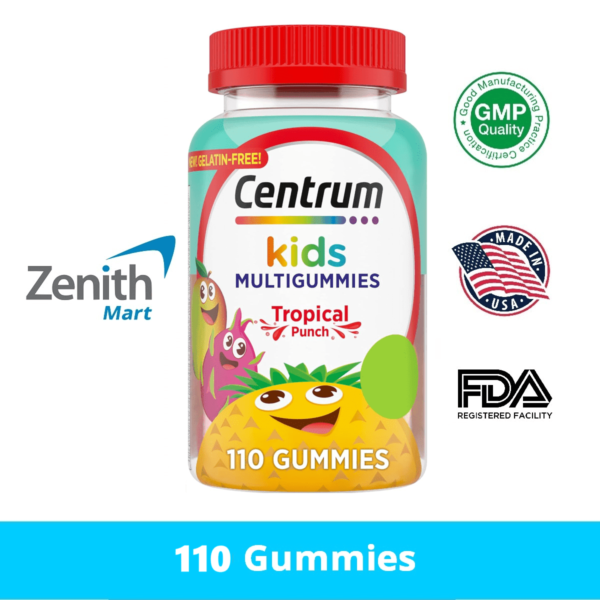 Centrum Kids Multivitamin Tropical Punch 110 Gummies Zenith Mart